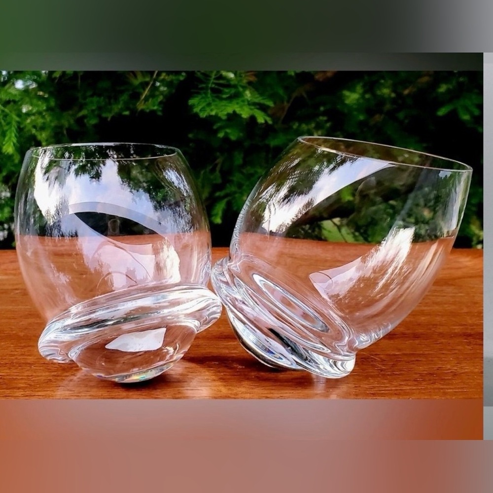 Rocking Whiskey Glasses Set 2 Wobble Roly Poly Barware Unique Gifts Gift Ideas - Picture 8 of 8